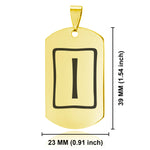 Stainless Steel Elder Futhark Isa Rune Dog Tag Pendant - Comfort Zone Studios