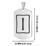 Stainless Steel Elder Futhark Isa Rune Dog Tag Pendant - Comfort Zone Studios