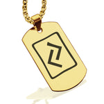 Stainless Steel Elder Futhark Jera Rune Dog Tag Pendant - Comfort Zone Studios