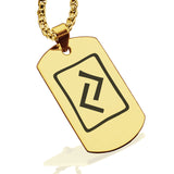 Stainless Steel Elder Futhark Jera Rune Dog Tag Pendant - Comfort Zone Studios
