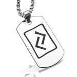 Stainless Steel Elder Futhark Jera Rune Dog Tag Pendant - Comfort Zone Studios