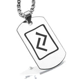 Stainless Steel Elder Futhark Jera Rune Dog Tag Pendant - Comfort Zone Studios