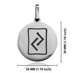 Stainless Steel Elder Futhark Jera Rune Round Medallion Keychain