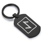 Stainless Steel Elder Futhark Eihwaz Rune Dog Tag Keychain - Comfort Zone Studios