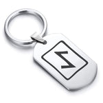 Stainless Steel Elder Futhark Eihwaz Rune Dog Tag Keychain - Comfort Zone Studios