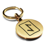 Stainless Steel Elder Futhark Eihwaz Rune Round Medallion Keychain