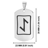 Stainless Steel Elder Futhark Eihwaz Rune Dog Tag Keychain - Comfort Zone Studios