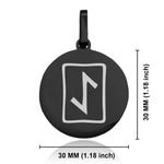 Stainless Steel Elder Futhark Eihwaz Rune Round Medallion Keychain