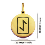 Stainless Steel Elder Futhark Eihwaz Rune Round Medallion Keychain