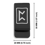 Stainless Steel Elder Futhark Perdhro Rune Classic Slim Money Clip