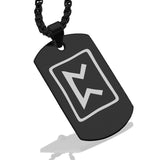 Stainless Steel Elder Futhark Perdhro Rune Dog Tag Pendant - Comfort Zone Studios