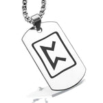 Stainless Steel Elder Futhark Perdhro Rune Dog Tag Pendant - Comfort Zone Studios