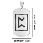 Stainless Steel Elder Futhark Perdhro Rune Dog Tag Keychain - Comfort Zone Studios