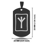 Stainless Steel Elder Futhark Elhaz Rune Dog Tag Keychain - Comfort Zone Studios