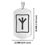 Stainless Steel Elder Futhark Elhaz Rune Dog Tag Pendant - Comfort Zone Studios