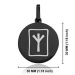 Stainless Steel Elder Futhark Elhaz Rune Round Medallion Pendant