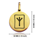 Stainless Steel Elder Futhark Elhaz Rune Round Medallion Pendant