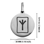 Stainless Steel Elder Futhark Elhaz Rune Round Medallion Pendant