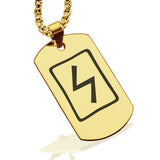 Stainless Steel Elder Futhark Sowulo Rune Dog Tag Pendant - Comfort Zone Studios