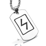 Stainless Steel Elder Futhark Sowulo Rune Dog Tag Pendant - Comfort Zone Studios