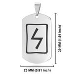 Stainless Steel Elder Futhark Sowulo Rune Dog Tag Pendant - Comfort Zone Studios