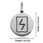 Stainless Steel Elder Futhark Sowulo Rune Round Medallion Keychain