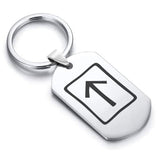 Stainless Steel Elder Futhark Teiwaz Rune Dog Tag Keychain - Comfort Zone Studios