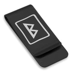 Stainless Steel Elder Futhark Berkana Rune Classic Slim Money Clip