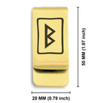 Stainless Steel Elder Futhark Berkana Rune Classic Slim Money Clip