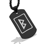 Stainless Steel Elder Futhark Berkana Rune Dog Tag Pendant - Comfort Zone Studios