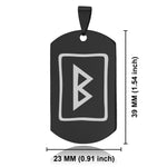 Stainless Steel Elder Futhark Berkana Rune Dog Tag Pendant - Comfort Zone Studios
