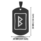 Stainless Steel Elder Futhark Berkana Rune Dog Tag Pendant - Comfort Zone Studios