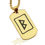 Stainless Steel Elder Futhark Berkana Rune Dog Tag Pendant - Comfort Zone Studios
