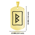 Stainless Steel Elder Futhark Berkana Rune Dog Tag Pendant - Comfort Zone Studios