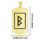 Stainless Steel Elder Futhark Berkana Rune Dog Tag Pendant - Comfort Zone Studios