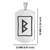 Stainless Steel Elder Futhark Berkana Rune Dog Tag Pendant - Comfort Zone Studios