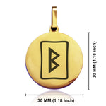 Stainless Steel Elder Futhark Berkana Rune Round Medallion Pendant