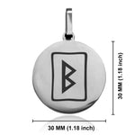 Stainless Steel Elder Futhark Berkana Rune Round Medallion Pendant
