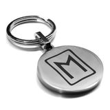 Stainless Steel Elder Futhark Ehwaz Rune Round Medallion Keychain