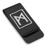 Stainless Steel Elder Futhark Mannaz Rune Classic Slim Money Clip