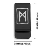 Stainless Steel Elder Futhark Mannaz Rune Classic Slim Money Clip