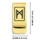 Stainless Steel Elder Futhark Mannaz Rune Classic Slim Money Clip