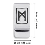 Stainless Steel Elder Futhark Mannaz Rune Classic Slim Money Clip