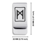 Stainless Steel Elder Futhark Mannaz Rune Classic Slim Money Clip
