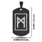 Stainless Steel Elder Futhark Mannaz Rune Dog Tag Keychain - Comfort Zone Studios