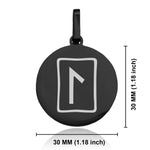 Stainless Steel Elder Futhark Laguz Rune Round Medallion Keychain