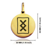 Stainless Steel Elder Futhark Inguz Rune Round Medallion Keychain