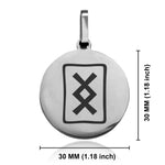 Stainless Steel Elder Futhark Inguz Rune Round Medallion Keychain