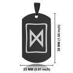 Stainless Steel Elder Futhark Degaz Rune Dog Tag Keychain - Comfort Zone Studios