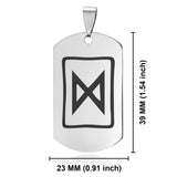 Stainless Steel Elder Futhark Degaz Rune Dog Tag Keychain - Comfort Zone Studios